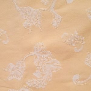 Vintage Made In France Peach Damask Tablecloth 64 X 120"